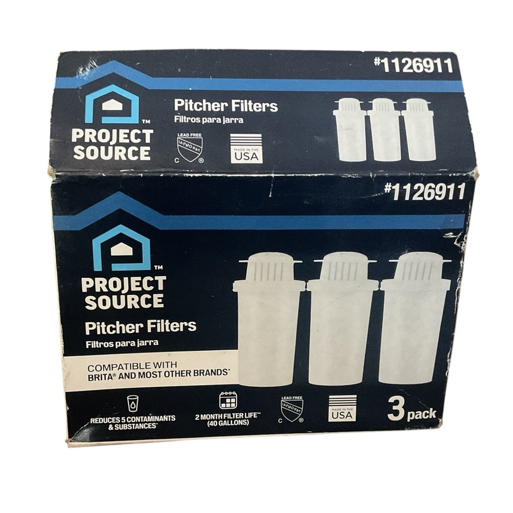 Project Source Off-white Plastic Water Filter Pitcher 3 Pack WFPSC103